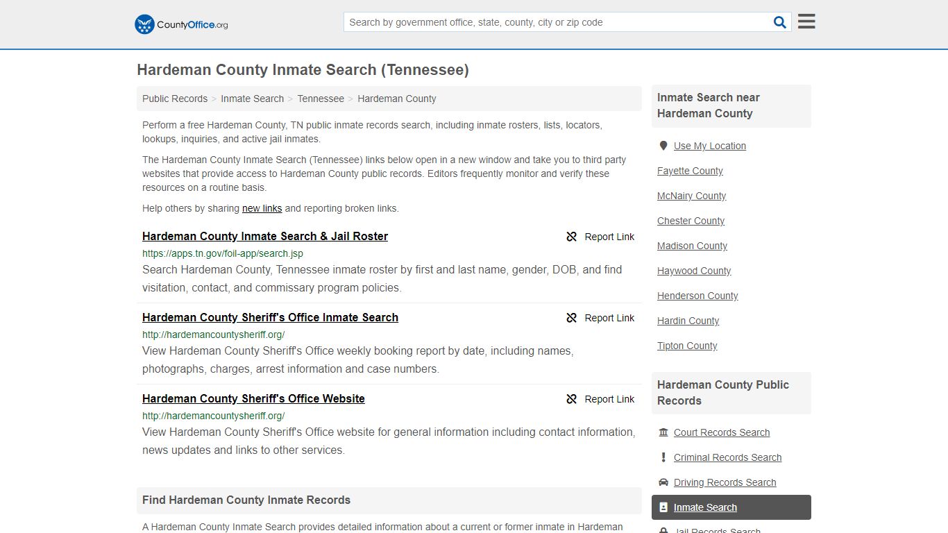 Inmate Search - Hardeman County, TN (Inmate Rosters ...